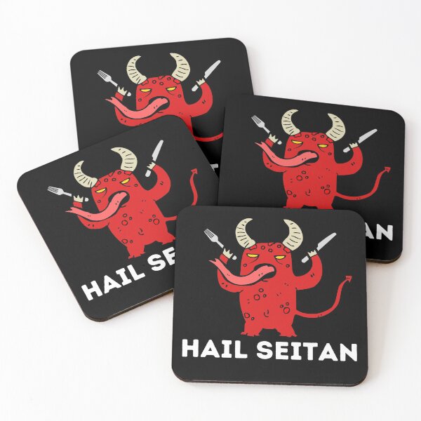 Item preview, HAIL SEITAN Funny Vegan Vegetarian Quote designed and sold by a-little-ink.