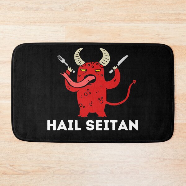 Item preview, HAIL SEITAN Funny Vegan Vegetarian Quote designed and sold by a-little-ink.