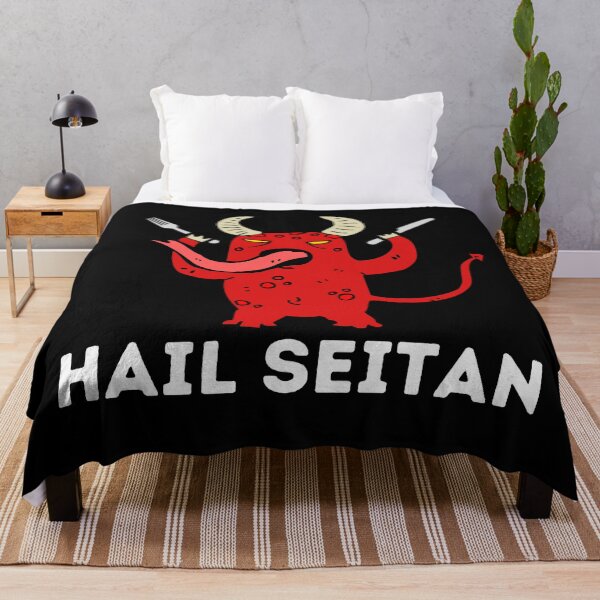 Item preview, HAIL SEITAN Funny Vegan Vegetarian Quote designed and sold by a-little-ink.