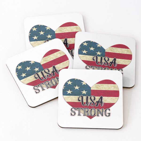 Item preview, USA Strong America Patriotic Proud American Heart Stars And Stripes Gift designed and sold by Style4You24.
