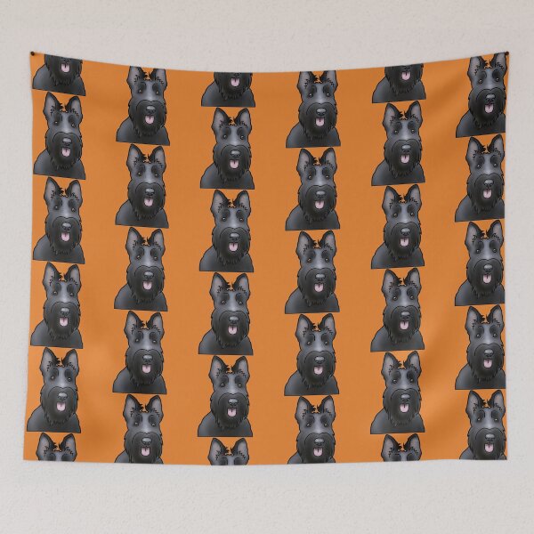 Item preview, Scottie Dog Pattern - Scottish Terrier - Dog Portrait - Orange designed and sold by JadeMadeThis.
