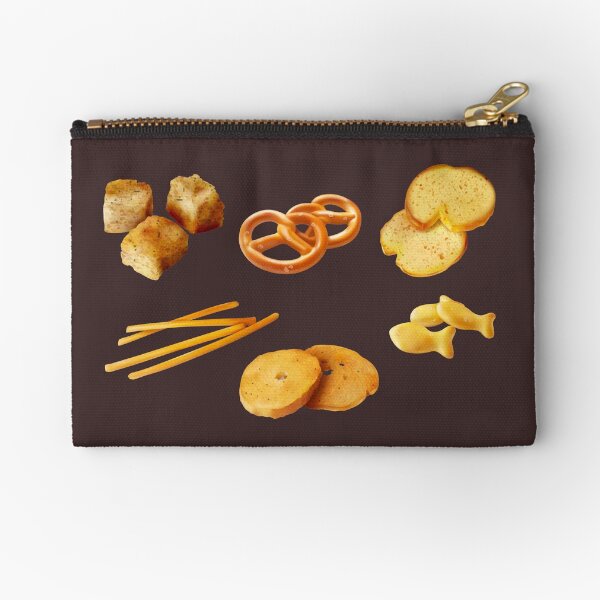 Assorted Snack Pack - Cheese Sticks, Goldfish Cracker, Mini Pretzels, Garlic Croutons, Biscuits, Crostini Zipper Pouch