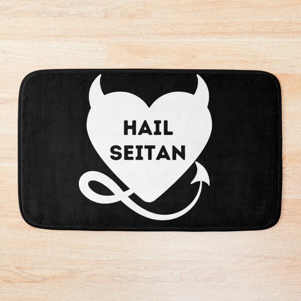 Item preview, HAIL SEITAN Devil Heart Funny Vegan Vegetarian Quote designed and sold by a-little-ink.