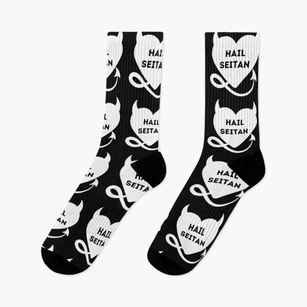 Item preview, HAIL SEITAN Devil Heart Funny Vegan Vegetarian Quote designed and sold by a-little-ink.