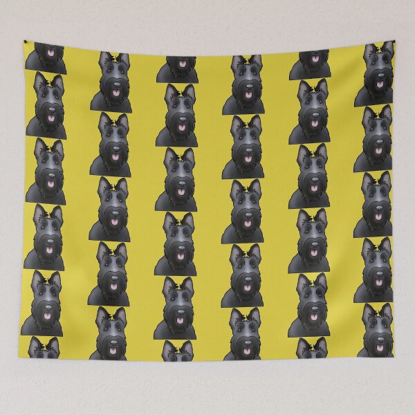 Item preview, Scottie Dog Pattern - Scottish Terrier - Dog Portrait - Yellow designed and sold by JadeMadeThis.