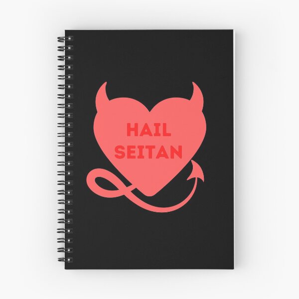 Item preview, HAIL SEITAN Devil Heart Funny Vegan Vegetarian Quote designed and sold by a-little-ink.