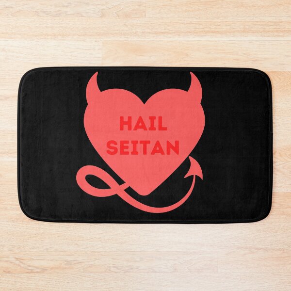 Item preview, HAIL SEITAN Devil Heart Funny Vegan Vegetarian Quote designed and sold by a-little-ink.