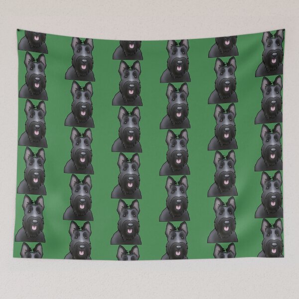Item preview, Scottie Dog Pattern - Scottish Terrier - Dog Portrait - Green designed and sold by JadeMadeThis.