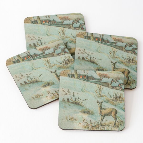 Item preview, Merry Christmas Vintage Holiday Greeting Card, Snow, Deer designed and sold by VintageArchive.