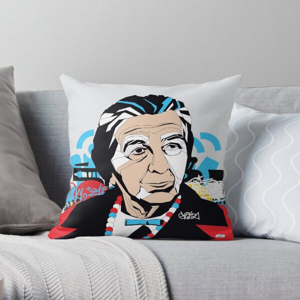 Golda Meir portrait - Pop Art Israeli leader Throw Pillow
