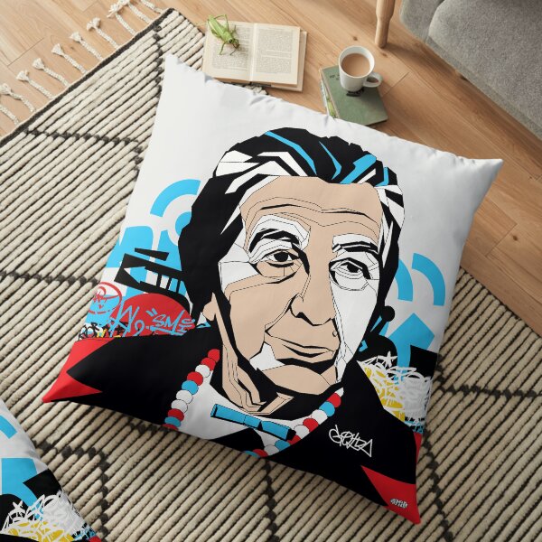 Golda Meir portrait - Pop Art Israeli leader Floor Pillow