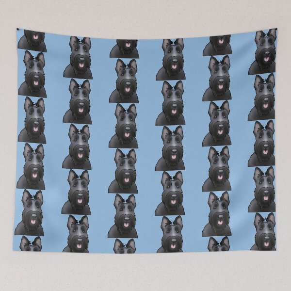 Item preview, Scottie Dog Pattern - Scottish Terrier - Dog Portrait - Blue designed and sold by JadeMadeThis.