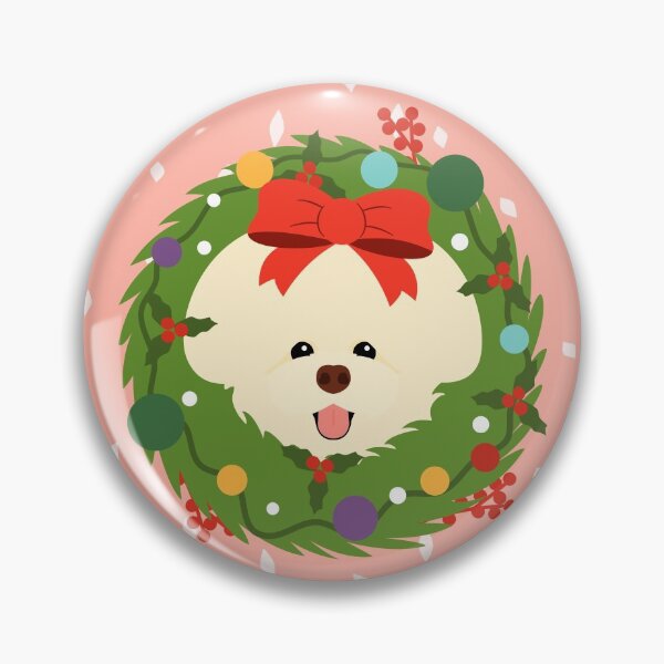 Item preview, Bichon Frise Dog Christmas Wreath designed and sold by Lulupainting.
