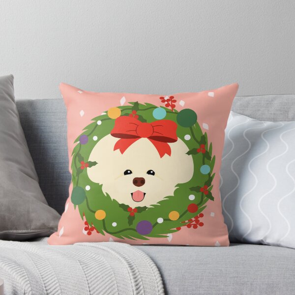 Item preview, Bichon Frise Dog Christmas Wreath designed and sold by Lulupainting.