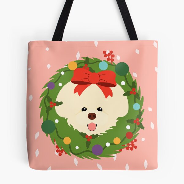 Item preview, Bichon Frise Dog Christmas Wreath designed and sold by Lulupainting.