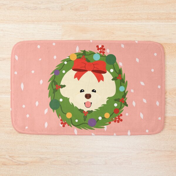 Item preview, Bichon Frise Dog Christmas Wreath designed and sold by Lulupainting.