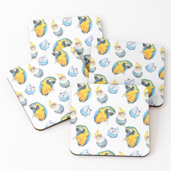 Item preview, Parrot watercolor pattern - macaw, budgies, cockatiel designed and sold by L'Atelier Oranjade.