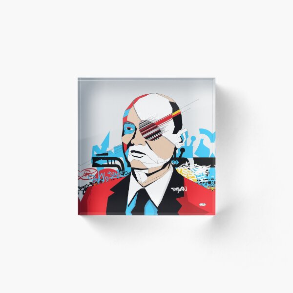 Moshe Dayan - Pop Art Israeli leader gift Acrylic Block