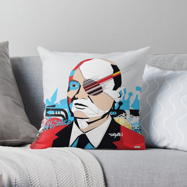 Moshe Dayan - Pop Art Israeli leader gift Throw Pillow