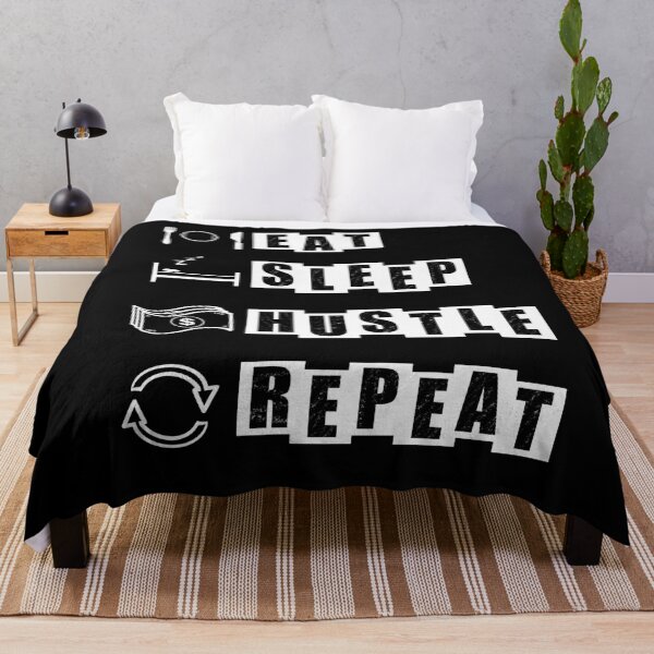 Item preview, Eat, Sleep, Hustle, Repeat - Black designed and sold by BusyMonkeys.