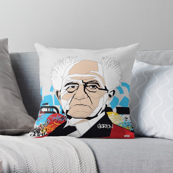David Ben-Gurion portrait - Pop Art Israeli leader Throw Pillow