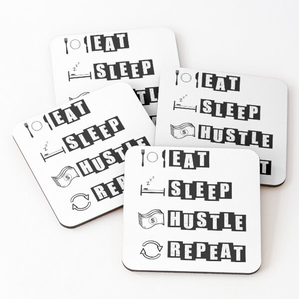 Item preview, Eat, Sleep, Hustle, Repeat - White designed and sold by BusyMonkeys.
