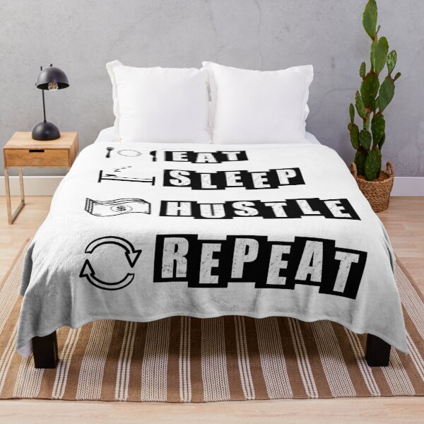 Item preview, Eat, Sleep, Hustle, Repeat - White designed and sold by BusyMonkeys.