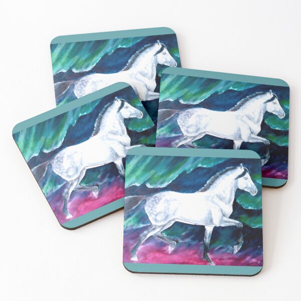 Item preview, Andalusian stallion troting under the lights designed and sold by horseaddicted.