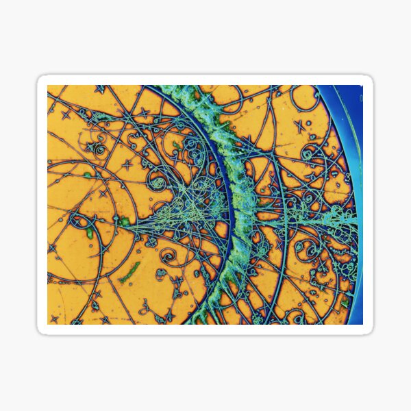 Cloud Chamber Event, Particle Tracks, Quantum Physics Sticker