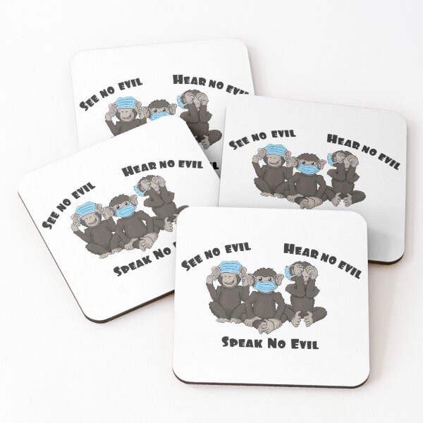 Item preview, Three Wise Monkeys with face-masks designed and sold by axoNNNessj.