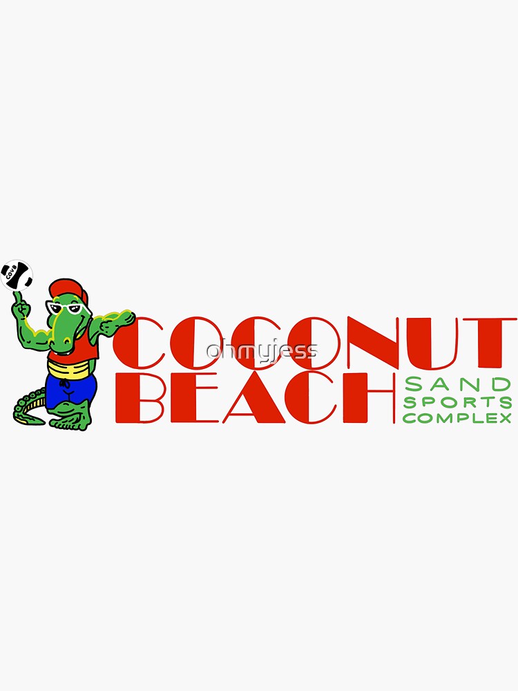 "coconut beach volleyball" Sticker by ohmyjess Redbubble
