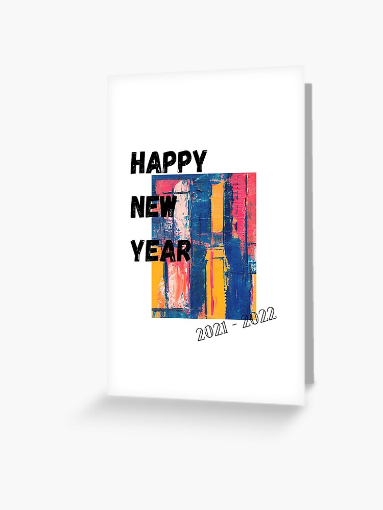 GREETING CARD Happy New Year Drawing Naïve City - Etsy