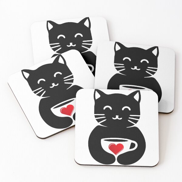 Item preview, Adorable Black Coffee Cat with Heart designed and sold by LovenLaughter.