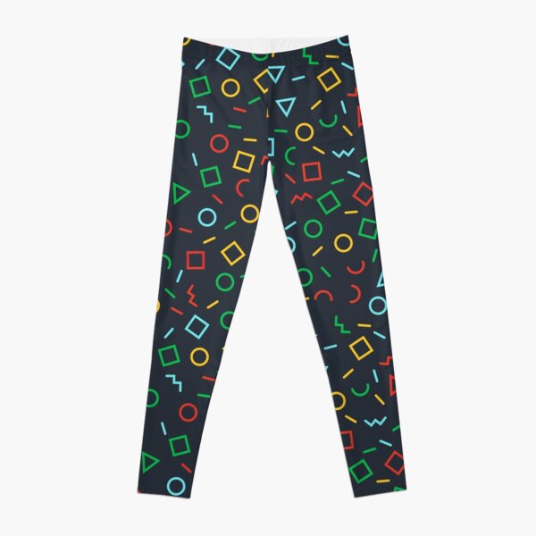 Coloured Shapes And Letters Geometric Pattern Leggings