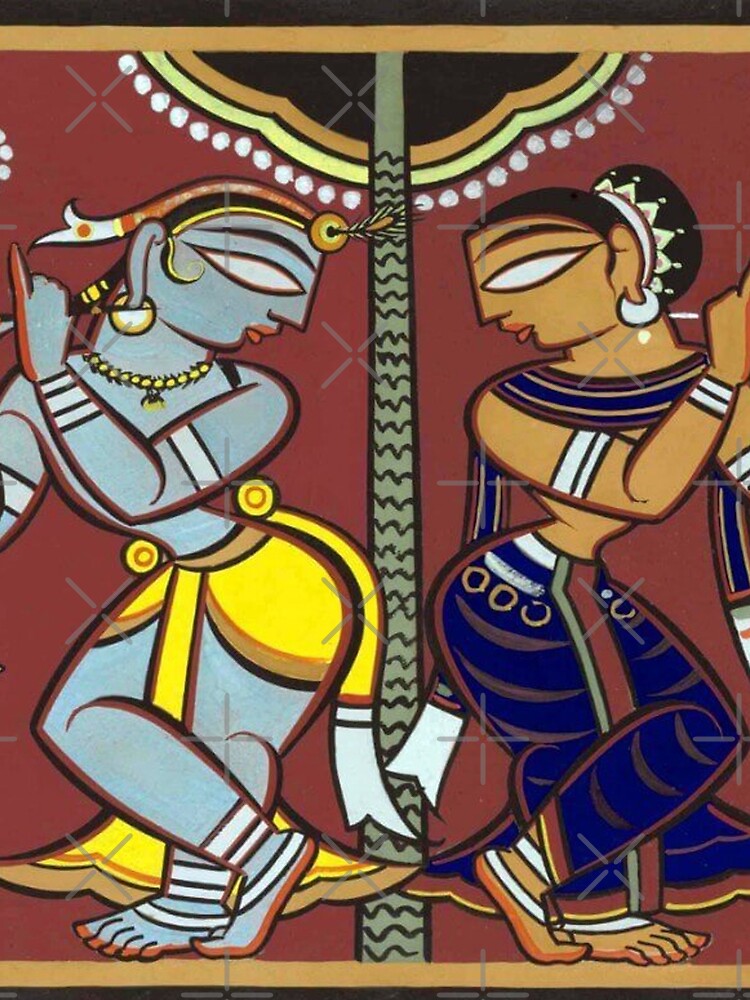 "Famous Indian Artist Jamini Roy Painting ' Radha Krishna '" Tshirt by