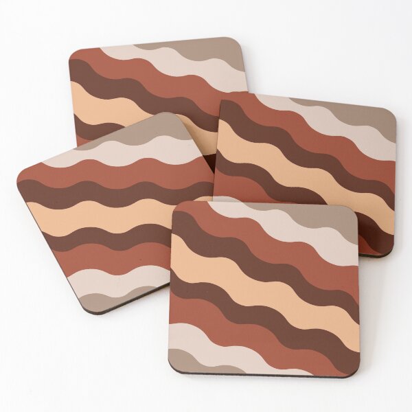 Item preview,  Abstract waves in retro beige, brown and maroon color designed and sold by Abbara.