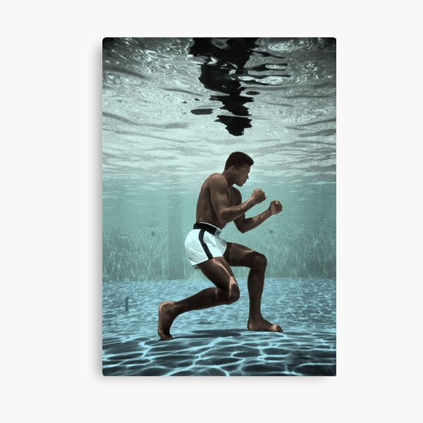 Muhammad Ali boxe sous l'eau Impression sur toile