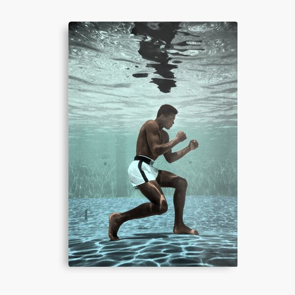Muhammad Ali Boxing Under Water Metal Print