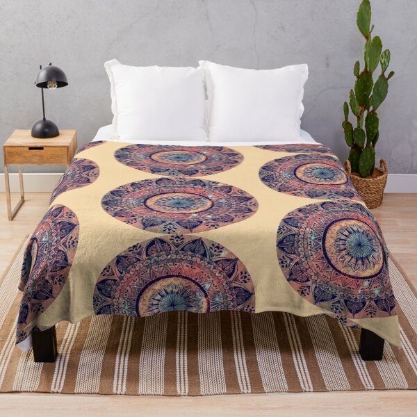 Item preview, SOFT YELLOW,BLUE MANDALA BY FLOWERS designed and sold by Dahani-mo.