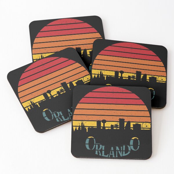 Item preview, Orlando Skyline With A Distressed Retro Sunset designed and sold by Primroaddesigns.