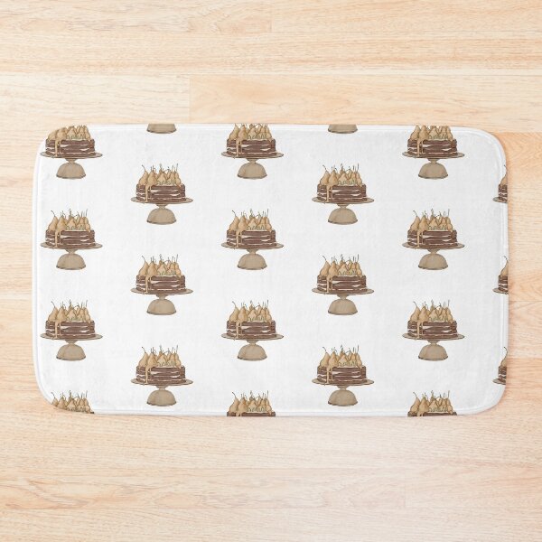 Item preview, watercolor chocolate pear cake  designed and sold by blackcatgraphic.