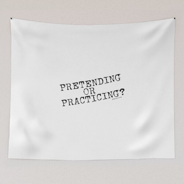 Item preview, pretending or practicing black slky text dizkorce designed and sold by Dizkorce.
