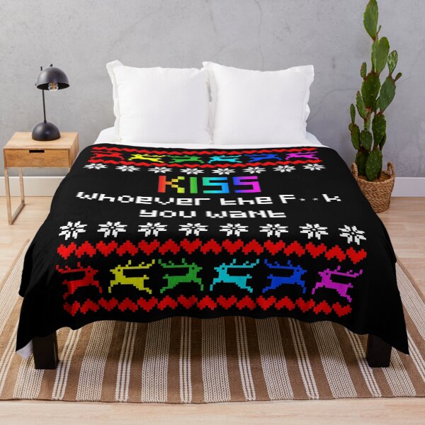 Item preview, LGBTQ Ugly Christmas Sweater, Kiss Who the F..k you want, Gay Ugly Christmas Sweater designed and sold by Mandala108.