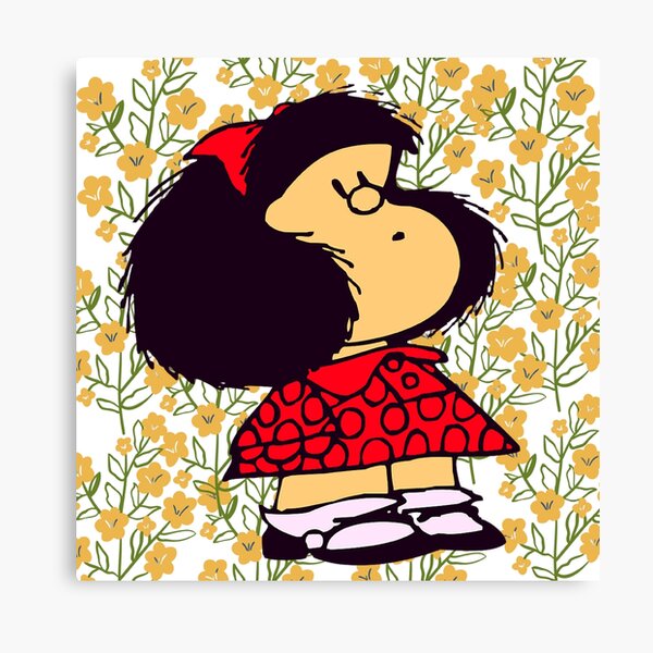 Mafalda and flowers Lienzo
