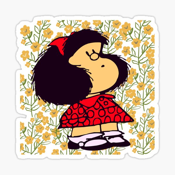 Mafalda et fleurs Sticker