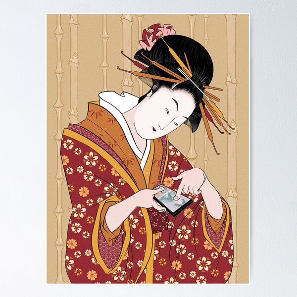 Modern geisha Ukiyo-e Poster