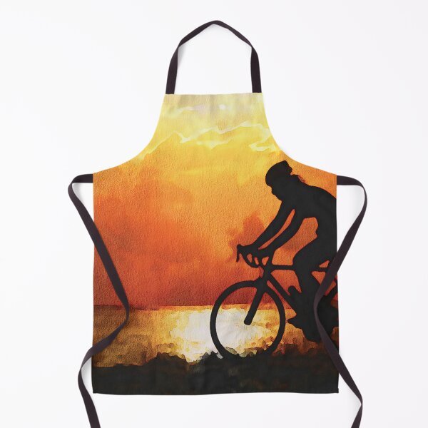 Item preview, Cyclist with sunset background. Watercolour effect. designed and sold by Gerald Waters.