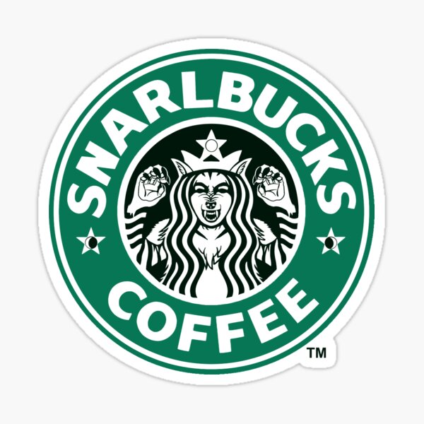 Snarlbucks Coffee Logo Sticker