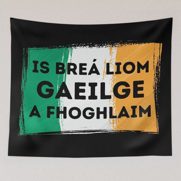 Item preview, I LOVE LEARNING IRISH Gaelic Language Quote Flag designed and sold by a-little-ink.