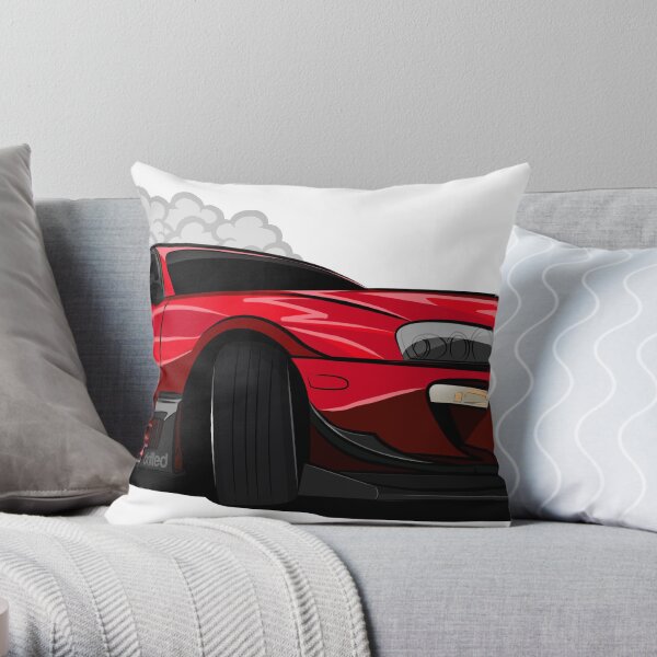 Toyota Supra Drift Car - Drifted Exclusive Throw Pillow